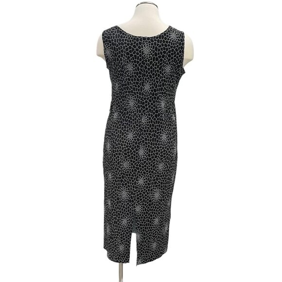 Bay Studio Career Sleeveless Pleated Maxi Dress Black Geometric Women's - Picture 8 of 9